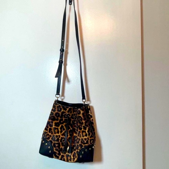 Women's Michael Kors Brown Leopard Print Mercer Gallery Bag - Picture 5 of 14